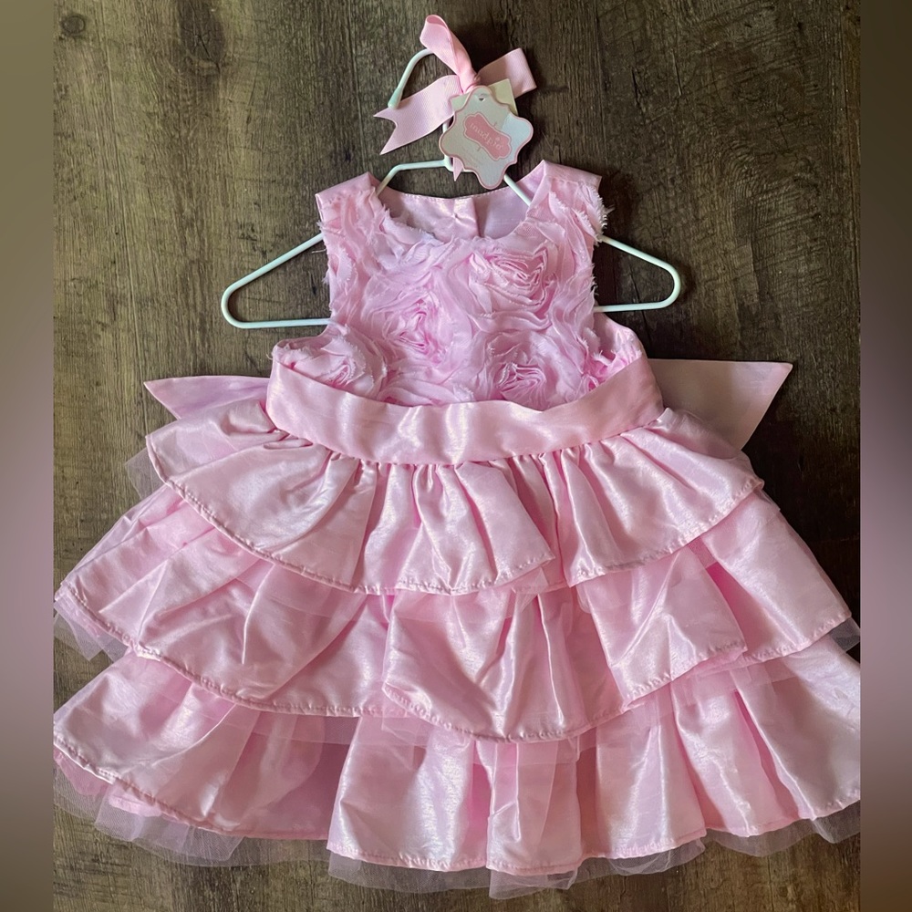 9-12 NEW pink baby girl dress